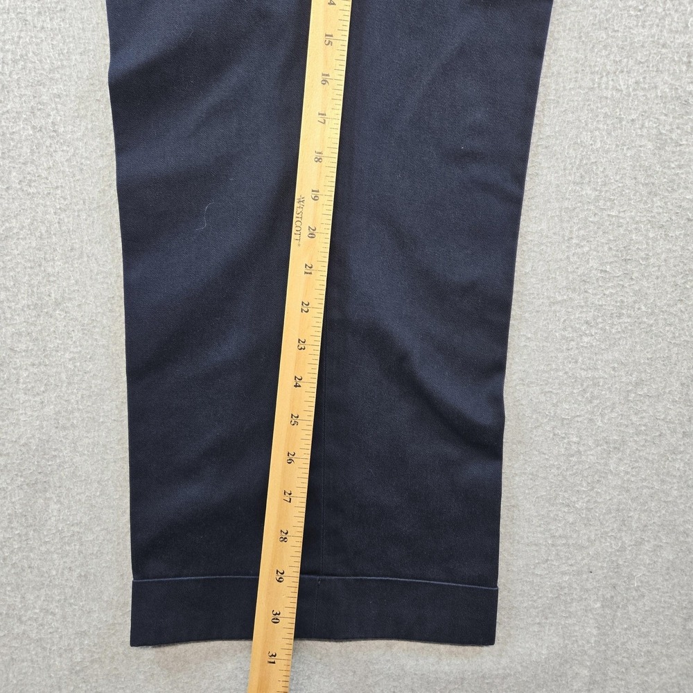 BERLE Suit Pants Mens 40x32 Blue Cotton Blend Classic Straight Belted Fit - Picture 5 of 12